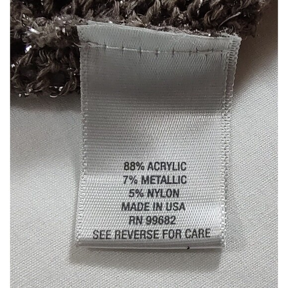 Dressbarn Short Sleeve Cover Up Tan Purple Crochet Open Knit Sweater - Picture 9 of 10